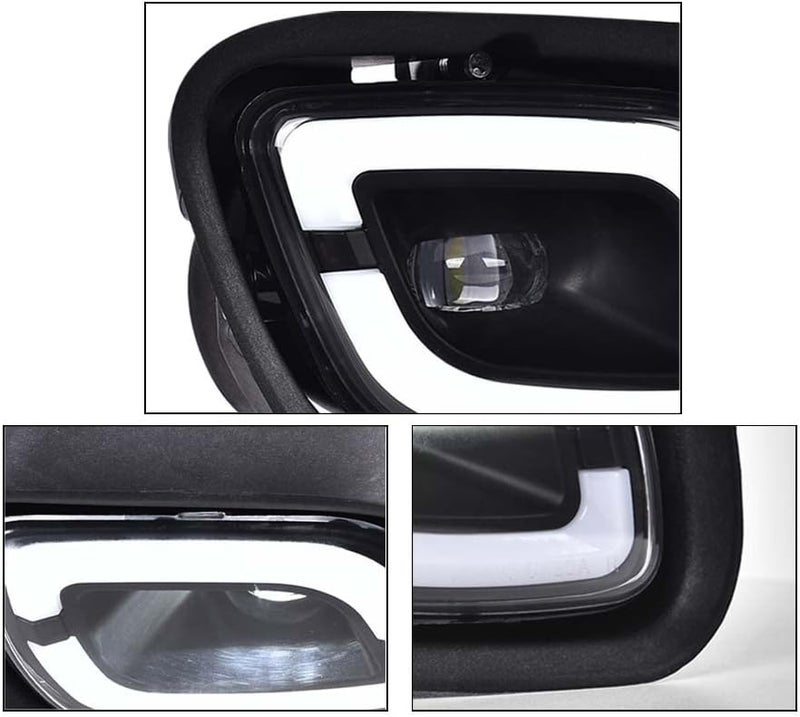 DOTCOM LED Fog Lights Lamp Compatible with Freightliner Cascadia 2008-2017,LED Fog Lamps White Light Clear Lens Black Housing Left and Right - Image 4